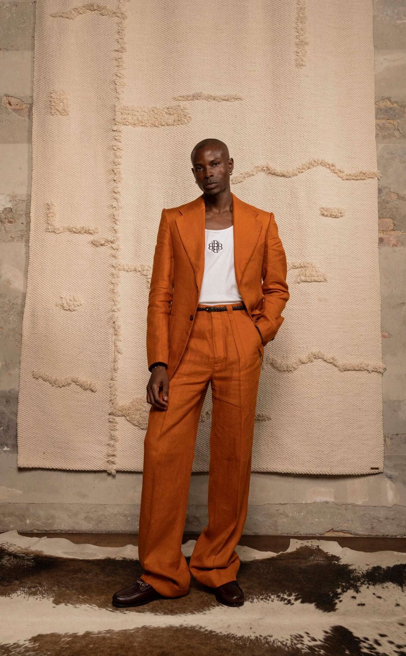 SINGLE BREASTED LINEN TAILORED JACKET